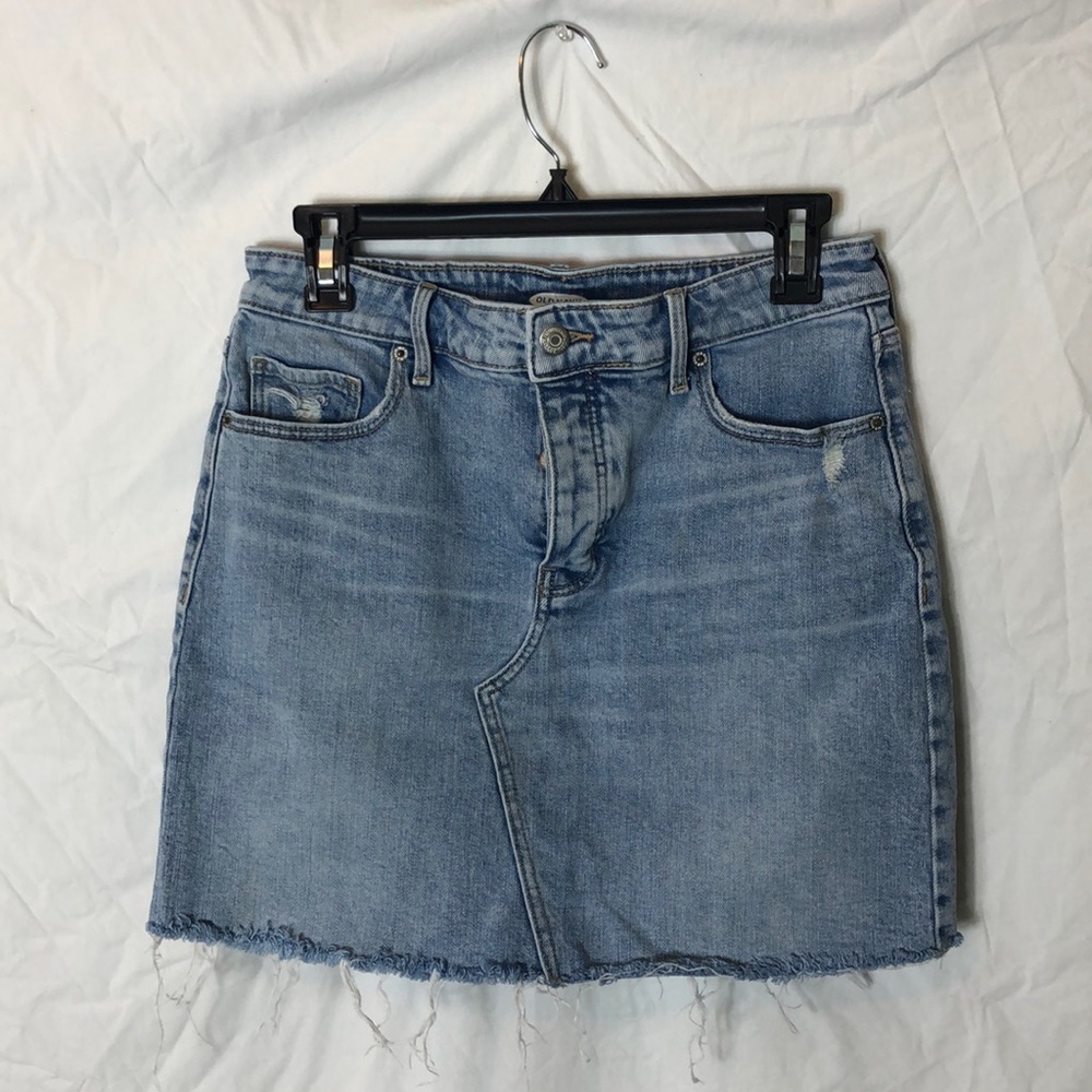 Old Navy Hidden Button Fly Jean Skirt (2)